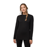 Baselayer Kombi Womens Merinomix Pro Crew Top - Black - Genetik Sport