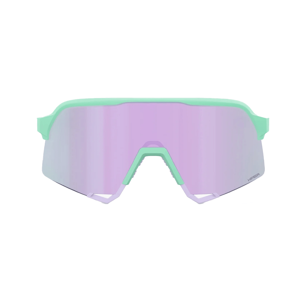 Sunglasses 100% S3, Soft Tact Mint frame - HiPER Lavender Mirror Lens - Genetik Sport