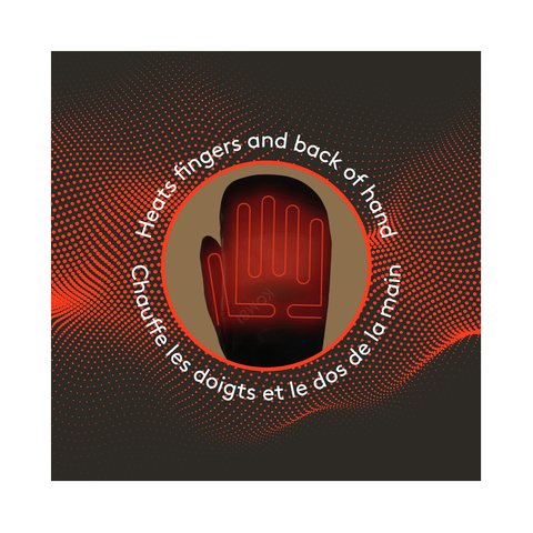 Heated Mitts Womens Kombi Blaze - Black - Genetik Sport