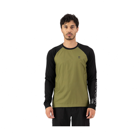 Jersey Mons Royale Mens Tarn Bike Wind Lock Up LS - Fern/Black - Genetik Sport