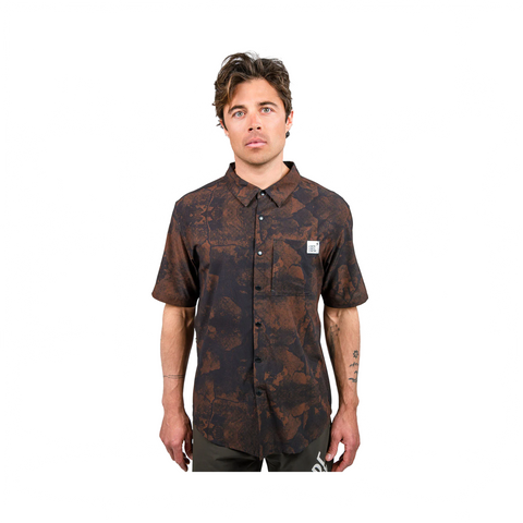 Tech Shirt Libe Mens Thanan SS - Brown - Genetik Sport