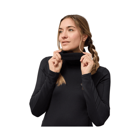 Baselayer Kombi Womens Redheat Pro Grid Mock Top - Black - Genetik Sport