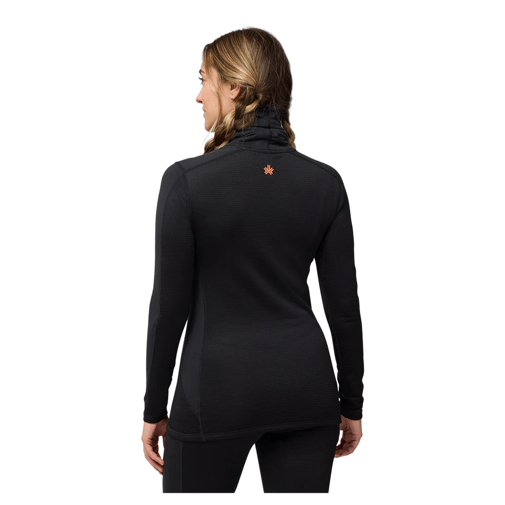 Baselayer Kombi Womens Redheat Pro Grid Mock Top - Black - Genetik Sport