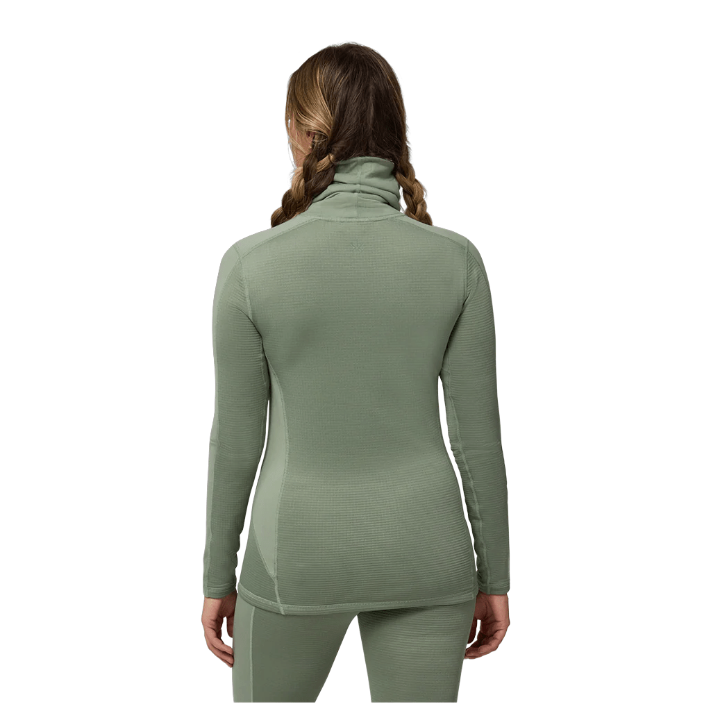 Baselayer Kombi Womens Redheat Pro Grid Mock Top - Moss - Genetik Sport