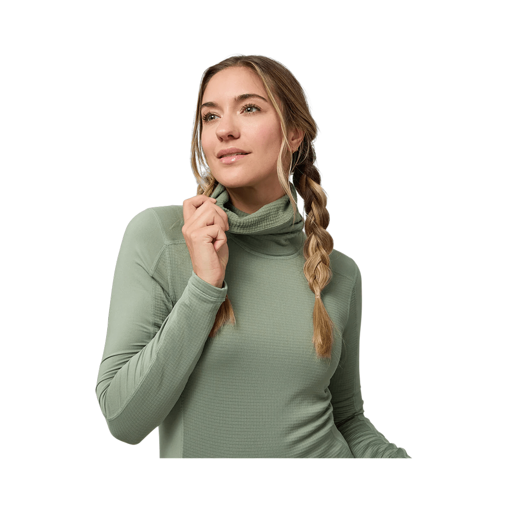 Baselayer Kombi Womens Redheat Pro Grid Mock Top - Moss - Genetik Sport