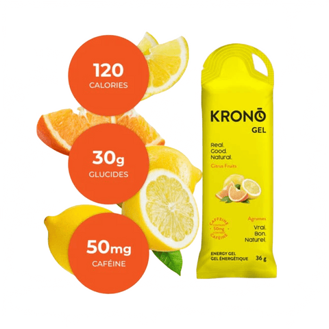 Energy Gels KRONO Citrus Fruits Caffeine 36g - Genetik Sport