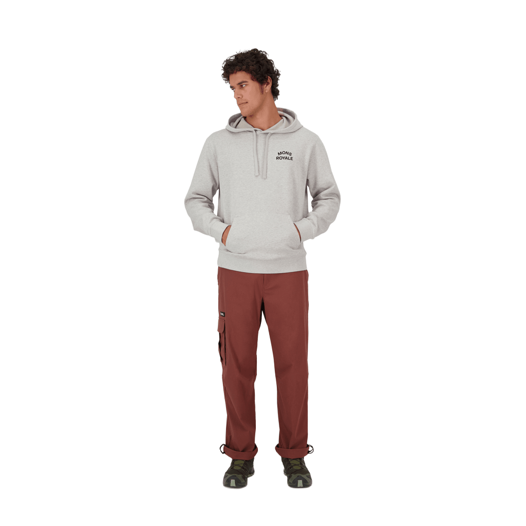 Hoodie Mons Royale Mens Inversion Merino - Light Grey Heather - Genetik Sport