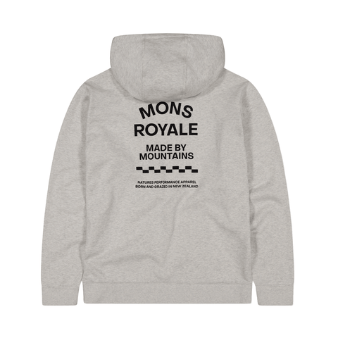 Hoodie Mons Royale Mens Inversion Merino - Light Grey Heather - Genetik Sport