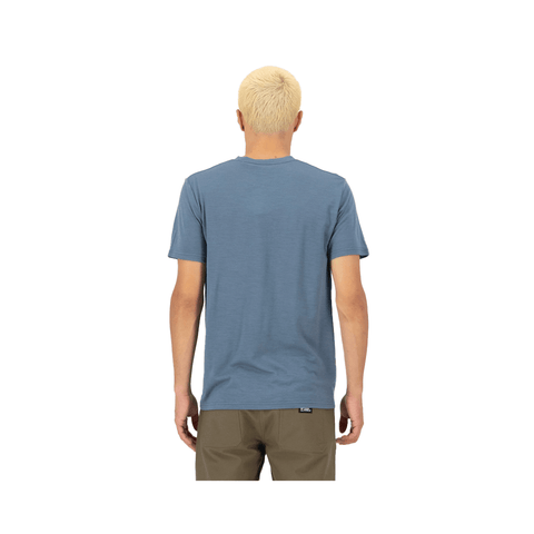 Jersey Mons Royale Mens Icon Merino Classic SS Brand Lock Up - Goblin Blue - Genetik Sport