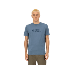 Jersey Mons Royale Mens Icon Merino Classic SS Brand Lock Up - Goblin Blue - Genetik Sport