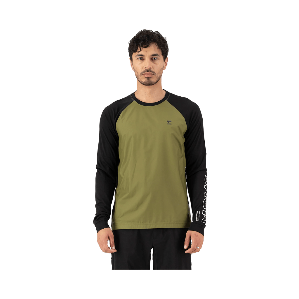 Jersey Mons Royale Mens Tarn Bike Wind Lock Up LS - Fern/Black - Genetik Sport