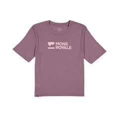 Jersey Mons Royale Womens Icon Merino SS Brand Lock Up - Mauve - Genetik Sport