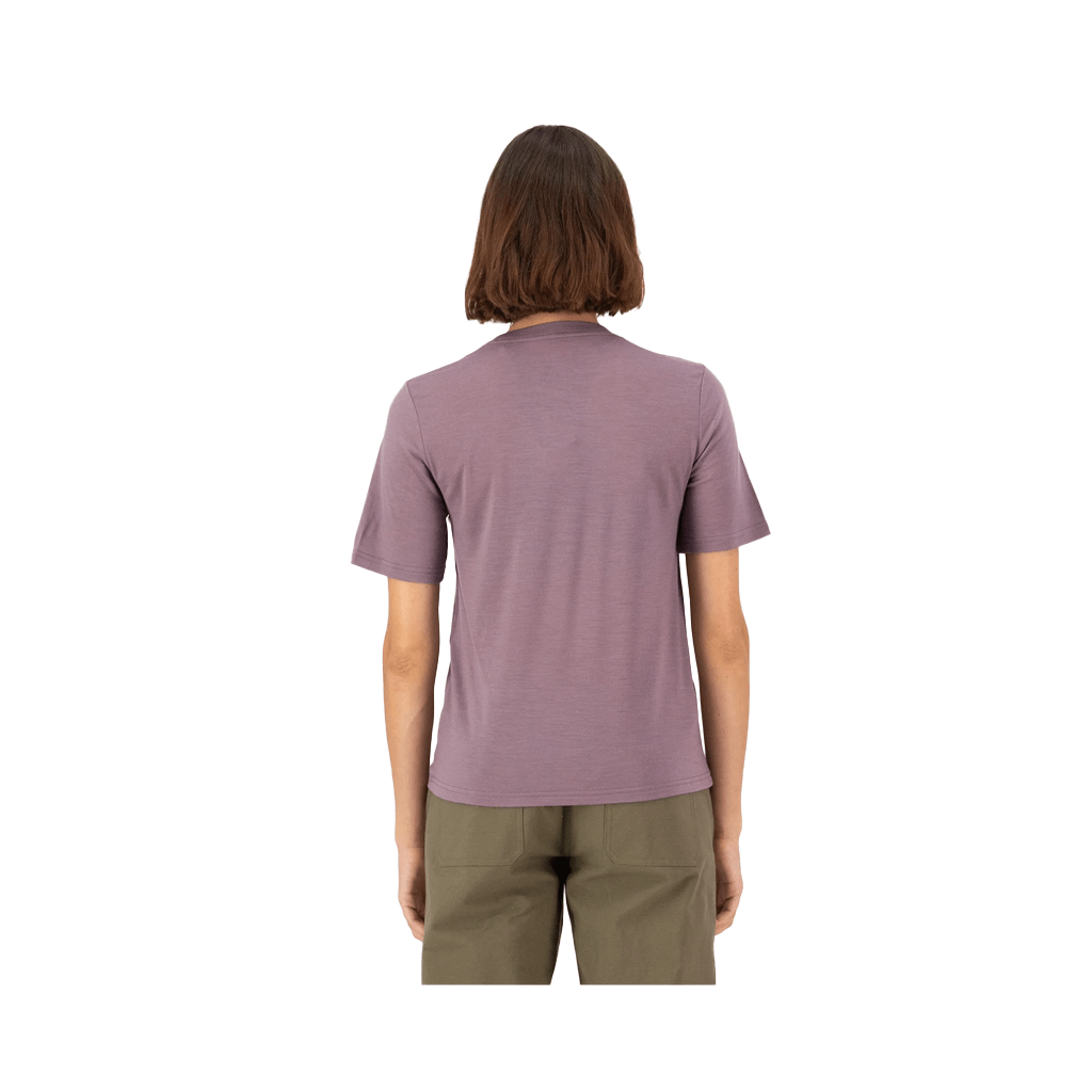 Jersey Mons Royale Womens Icon Merino SS Brand Lock Up - Mauve - Genetik Sport