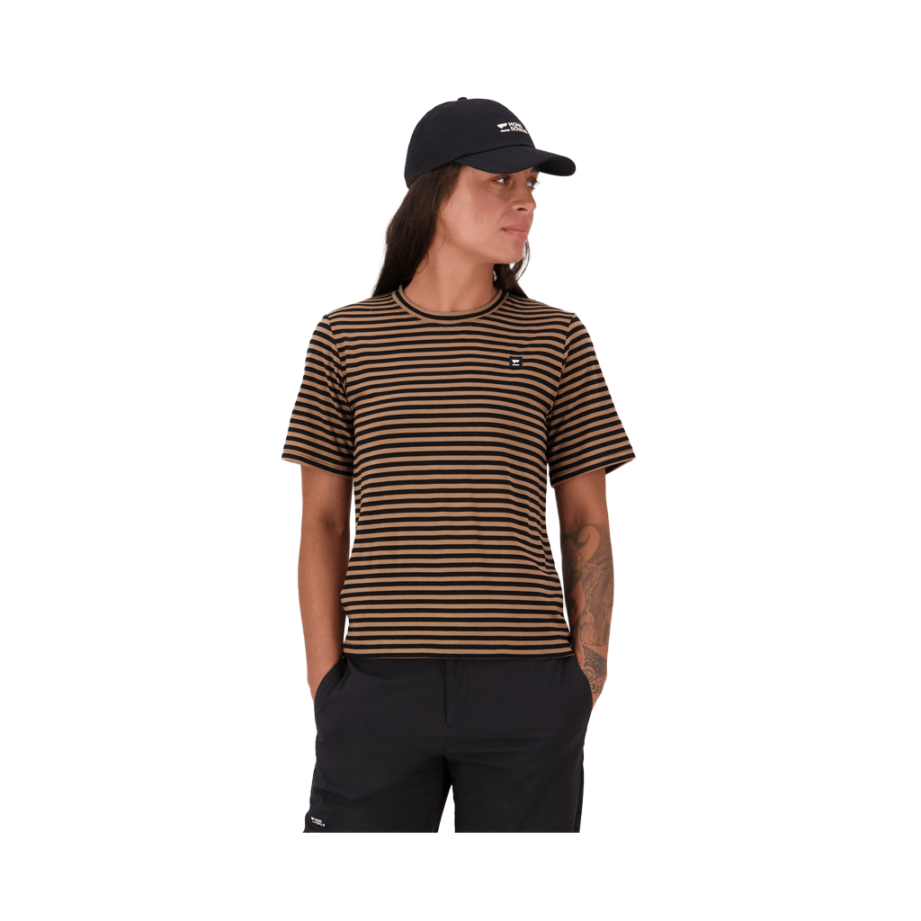 Jersey Mons Royale Womens Icon Merino SS - Mr Stripe Toffee - Genetik Sport