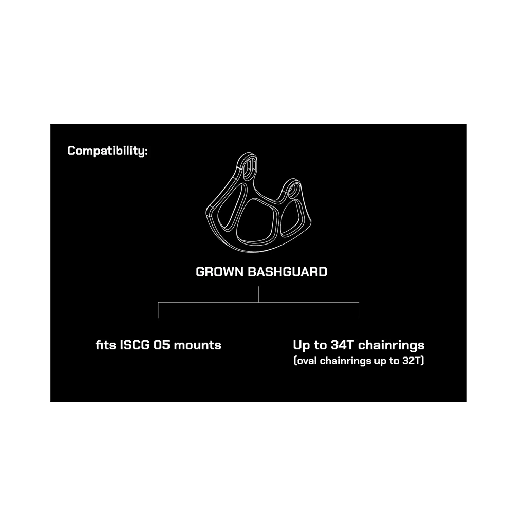 Grown Bashguard Oak Components ISCG 05 30 - 34T - Black - Genetik Sport