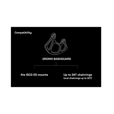 Grown Bashguard Oak Components ISCG 05 30 - 34T - Black - Genetik Sport