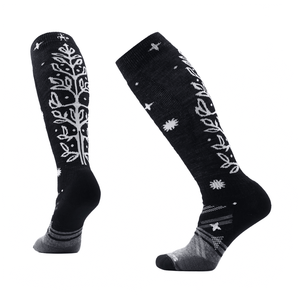 Socks Smartwool Womens Ski Full Cushion Blossom OTC - Black - Genetik Sport