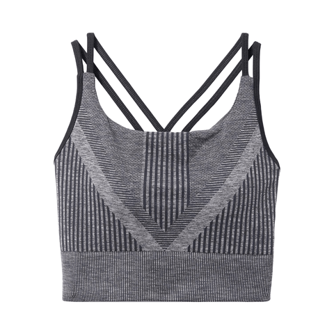Sports Bra Smartwool Intraknit Strappy - Black Heather - Genetik Sport