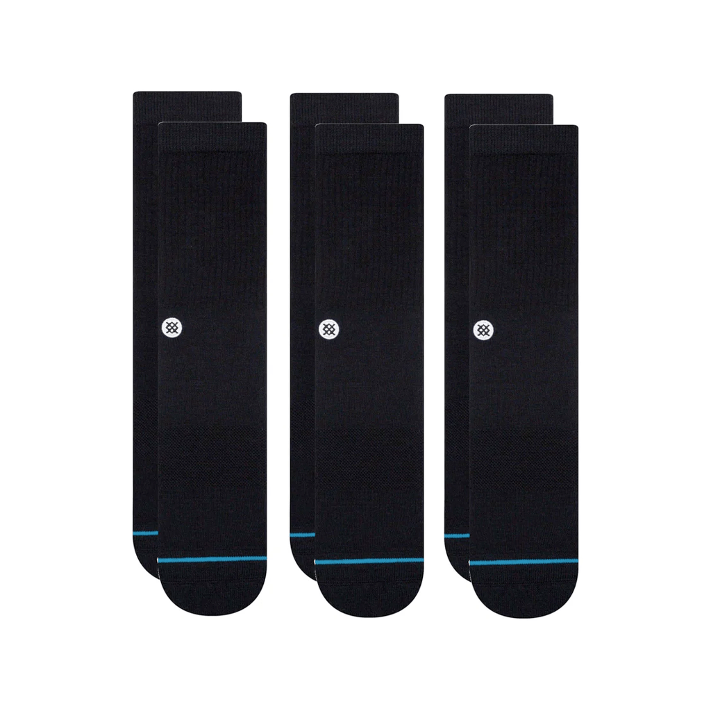 Socks Stance Icon 3 - Pack - Black - Genetik Sport