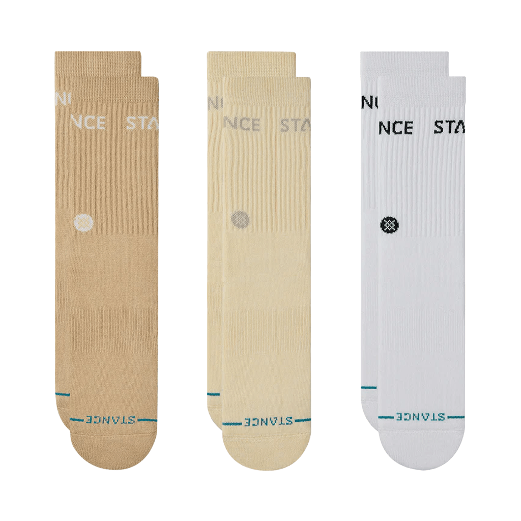 Socks Stance Origin Crew 3 - Pack - Cream - Genetik Sport