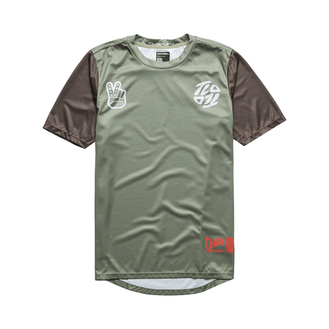 Jersey Troy Lee Designs Flowline SS - Flipped Olive - Genetik Sport
