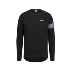 Long Sleeve Rapha Trail Windblock Jersey Black/Light Grey - Genetik Sport